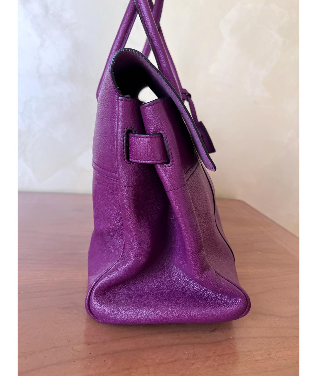 MULBERRY Фиолетовая кожаная сумка с короткими ручками, фото 3