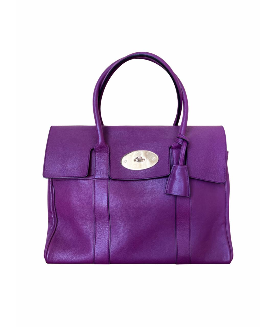 MULBERRY Фиолетовая кожаная сумка с короткими ручками, фото 1