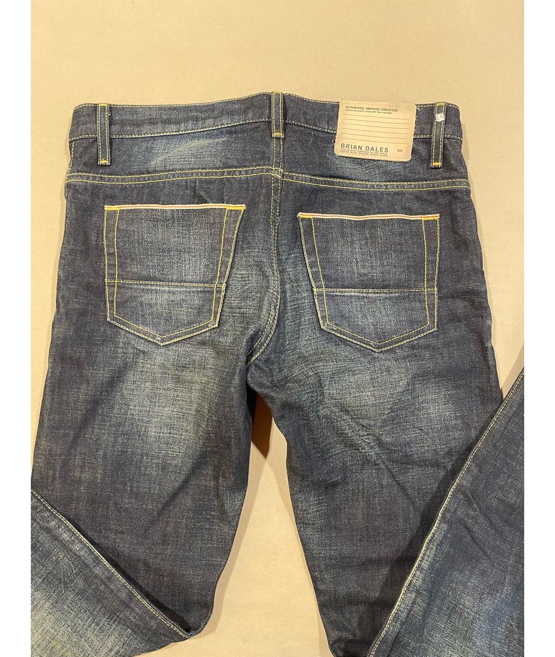 BRIAN DALES Темно-синие хлопковые прямые джинсы, фото 4