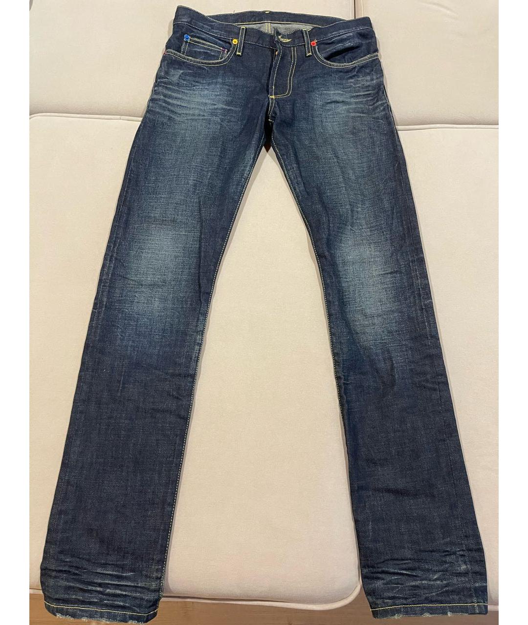BRIAN DALES Темно-синие хлопковые прямые джинсы, фото 7