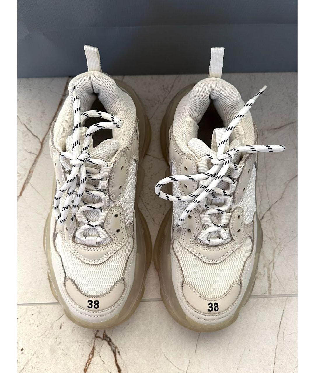 BALENCIAGA Белые текстильные кроссовки, фото 3