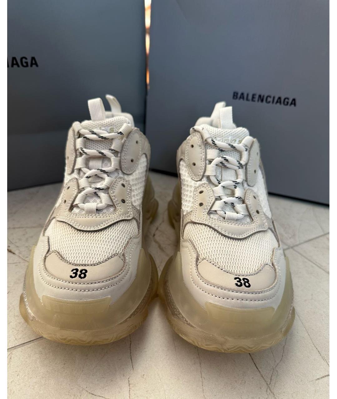 BALENCIAGA Белые текстильные кроссовки, фото 2