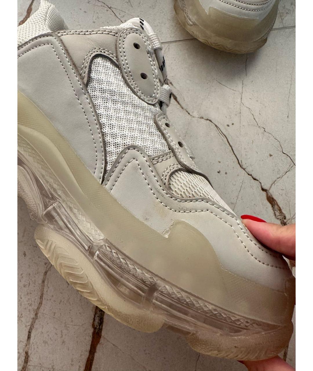 BALENCIAGA Белые текстильные кроссовки, фото 6