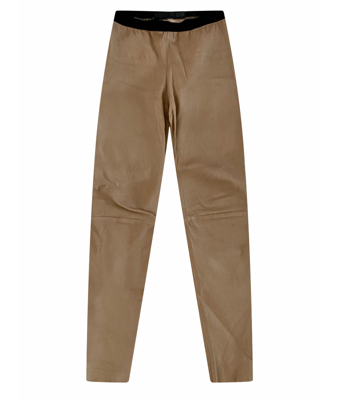 NEIL BARRETT Бежевые кожаные брюки узкие, фото 1
