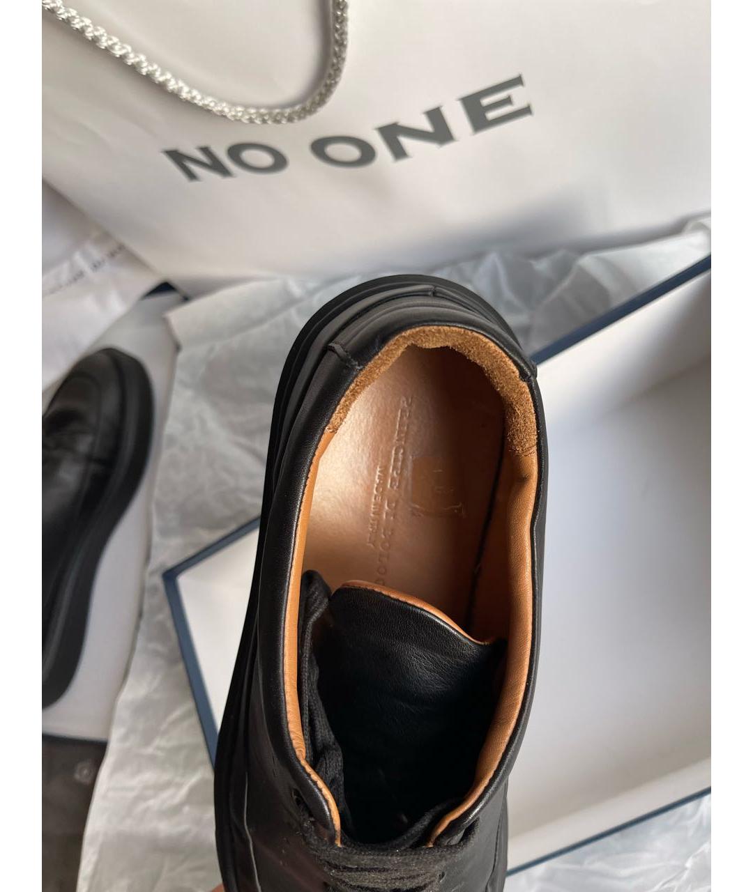 Principe di Bologna Черные кожаные низкие кроссовки / кеды, фото 4