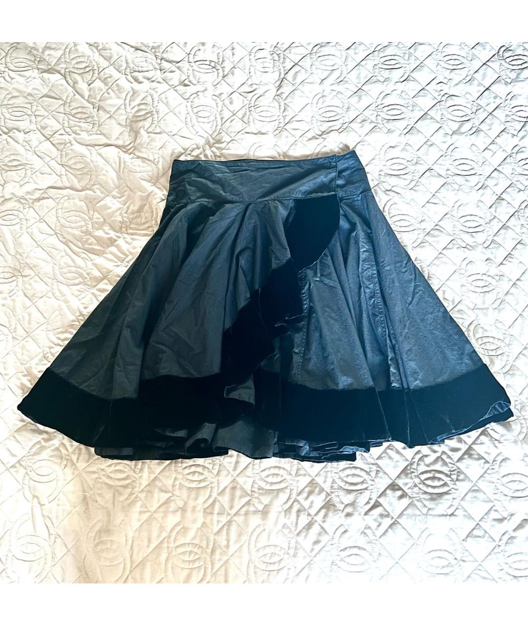 NUDE Черная вискозная юбка миди, фото 9