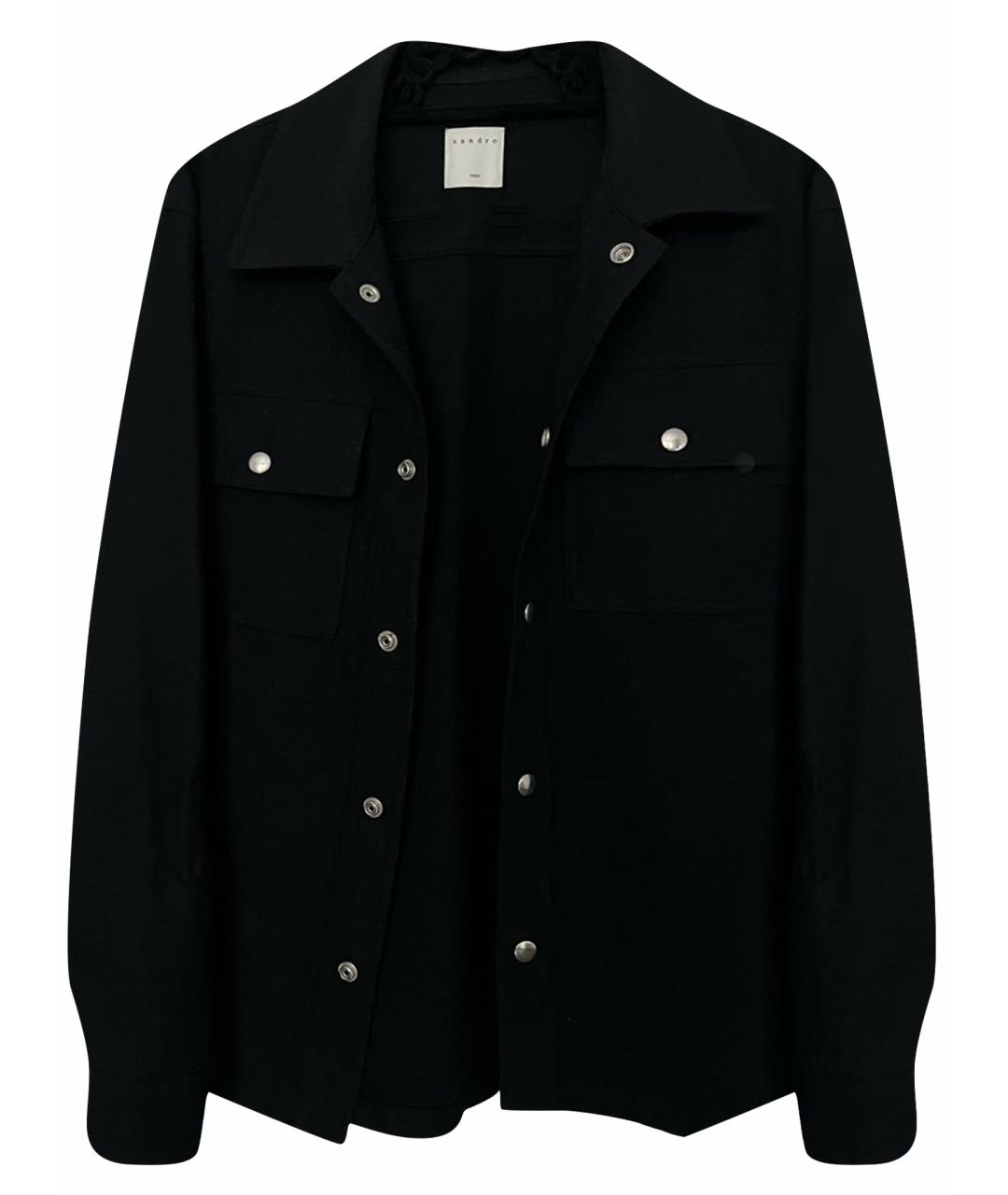 SANDRO Черная шерстяная куртка, фото 1