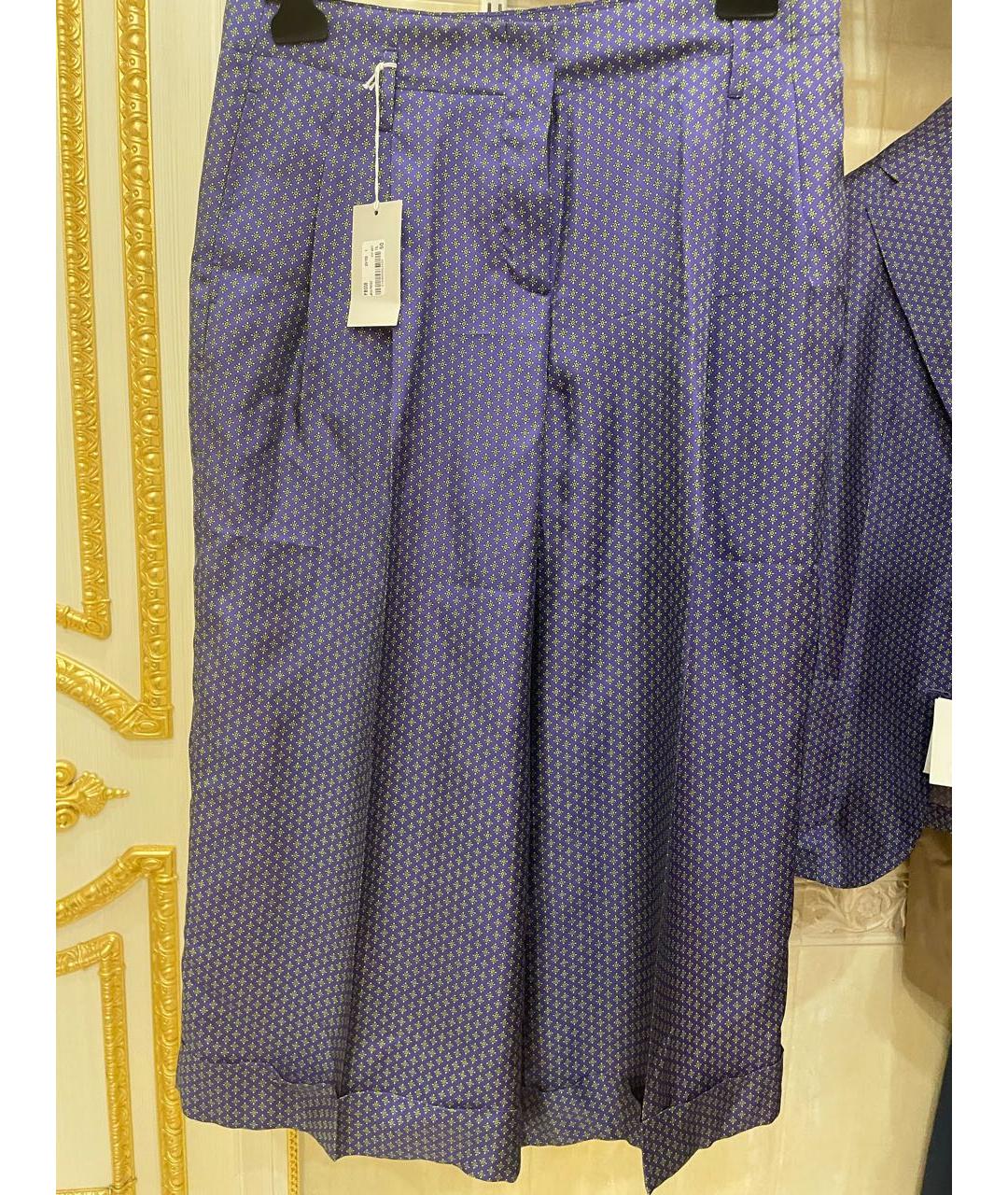 ALBERTO BIANI Фиолетовый шелковый костюм с брюками, фото 6
