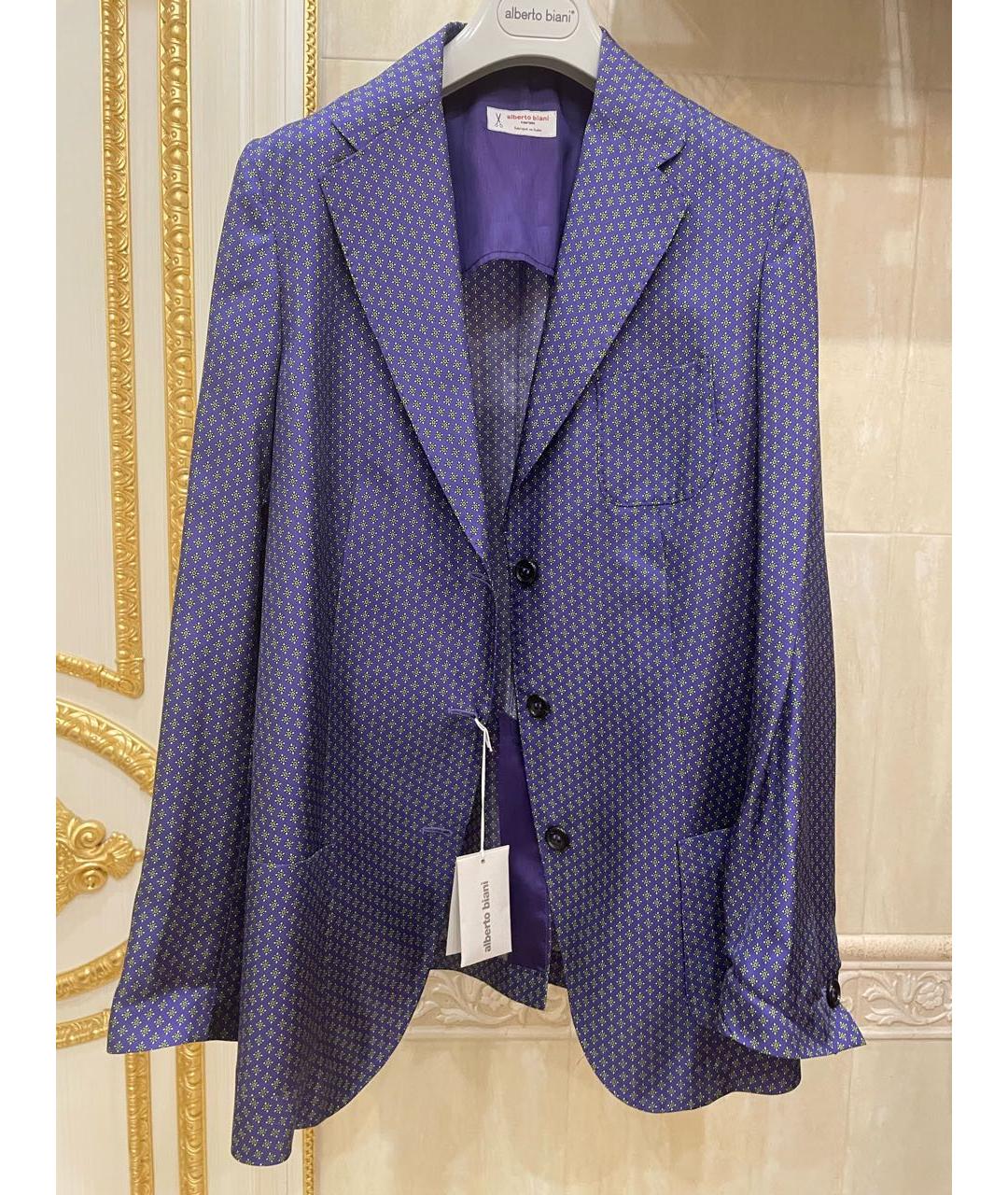 ALBERTO BIANI Фиолетовый шелковый костюм с брюками, фото 8
