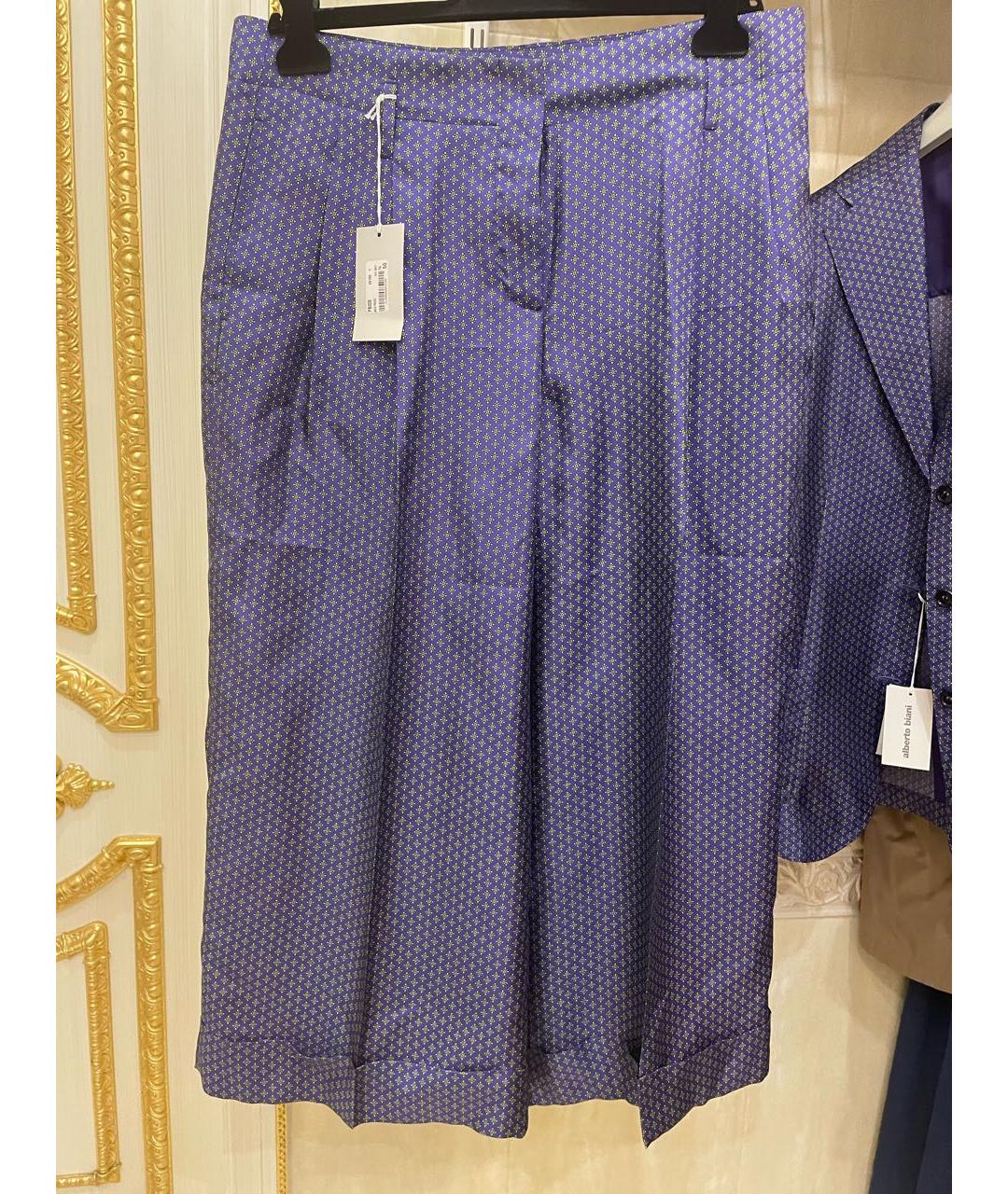 ALBERTO BIANI Фиолетовый шелковый костюм с брюками, фото 2