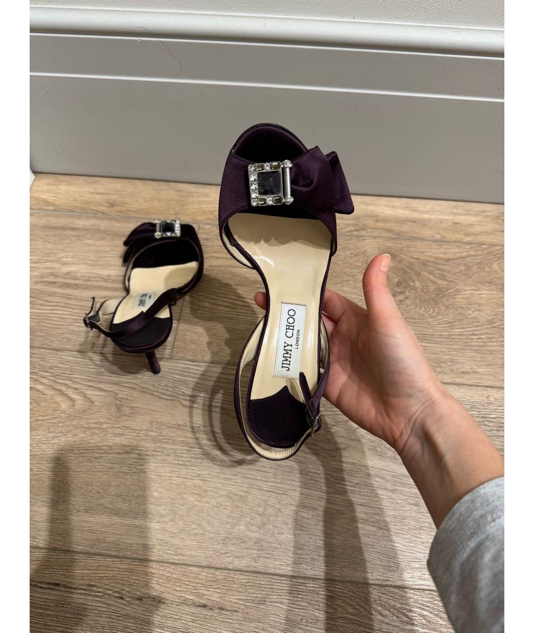 JIMMY CHOO Бордовые босоножки, фото 4