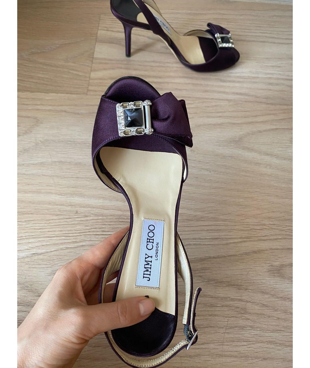 JIMMY CHOO Бордовые босоножки, фото 6