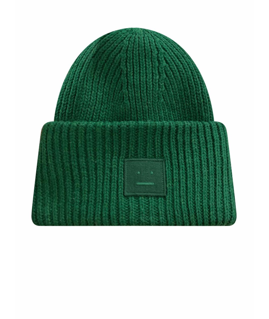 ACNE STUDIOS Зеленая шерстяная шапка, фото 1
