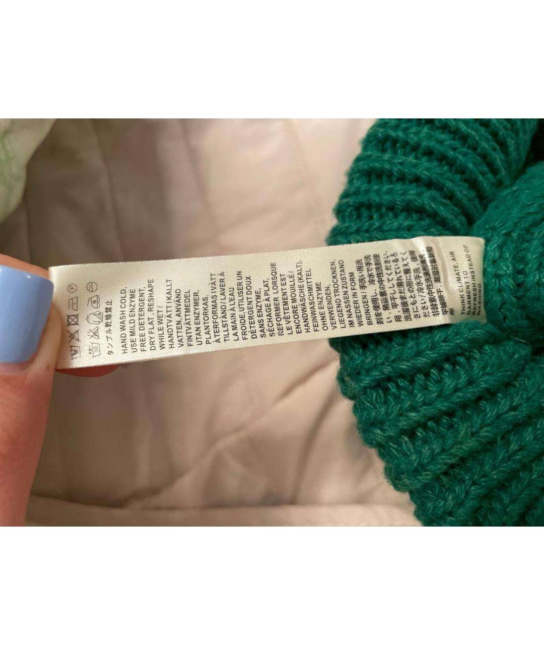 ACNE STUDIOS Зеленая шерстяная шапка, фото 7