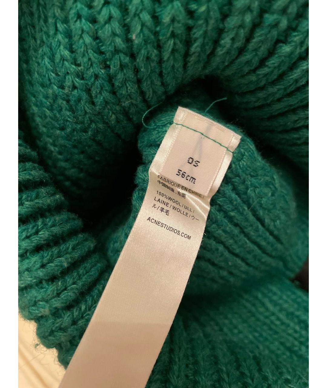 ACNE STUDIOS Зеленая шерстяная шапка, фото 6