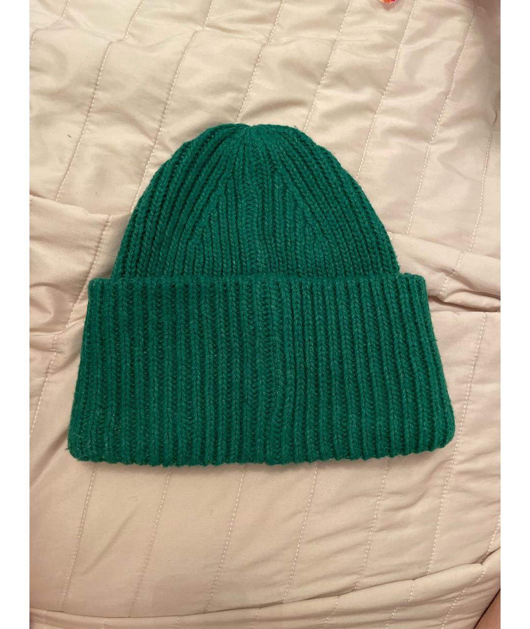 ACNE STUDIOS Зеленая шерстяная шапка, фото 3