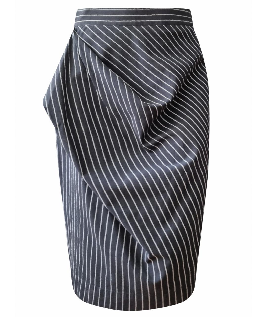 VIVIENNE WESTWOOD ANGLOMANIA Темно-синяя шерстяная юбка миди, фото 1