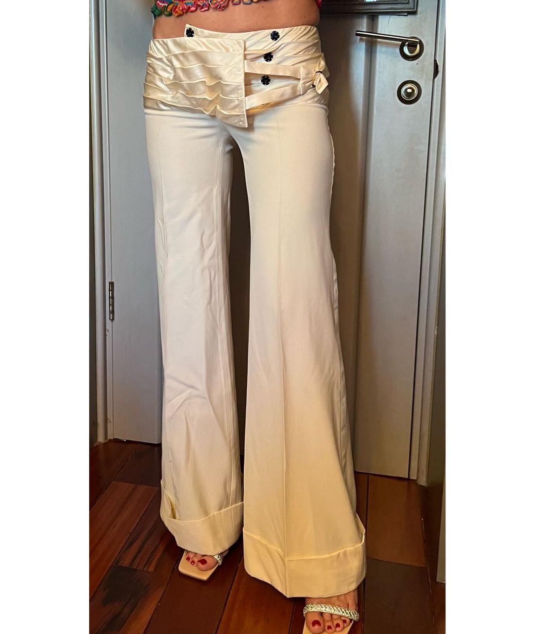 DOLCE & GABBANA VINTAGE Белые шерстяные брюки широкие, фото 5