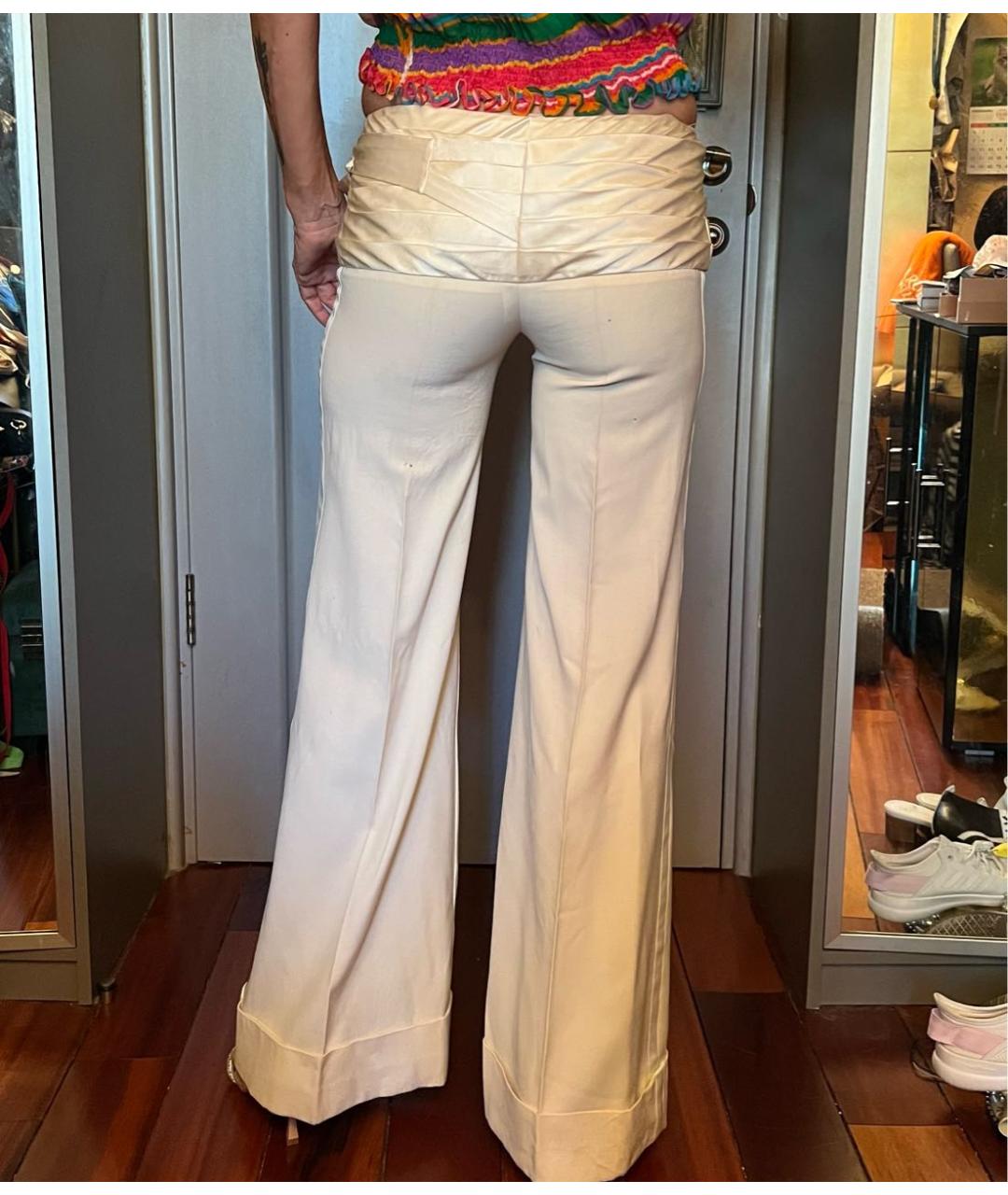 DOLCE & GABBANA VINTAGE Белые шерстяные брюки широкие, фото 2
