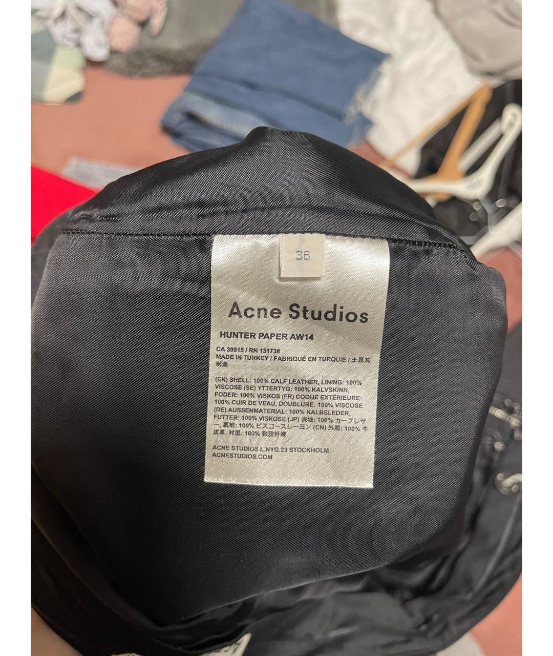 ACNE STUDIOS Черные кожаные шорты, фото 4