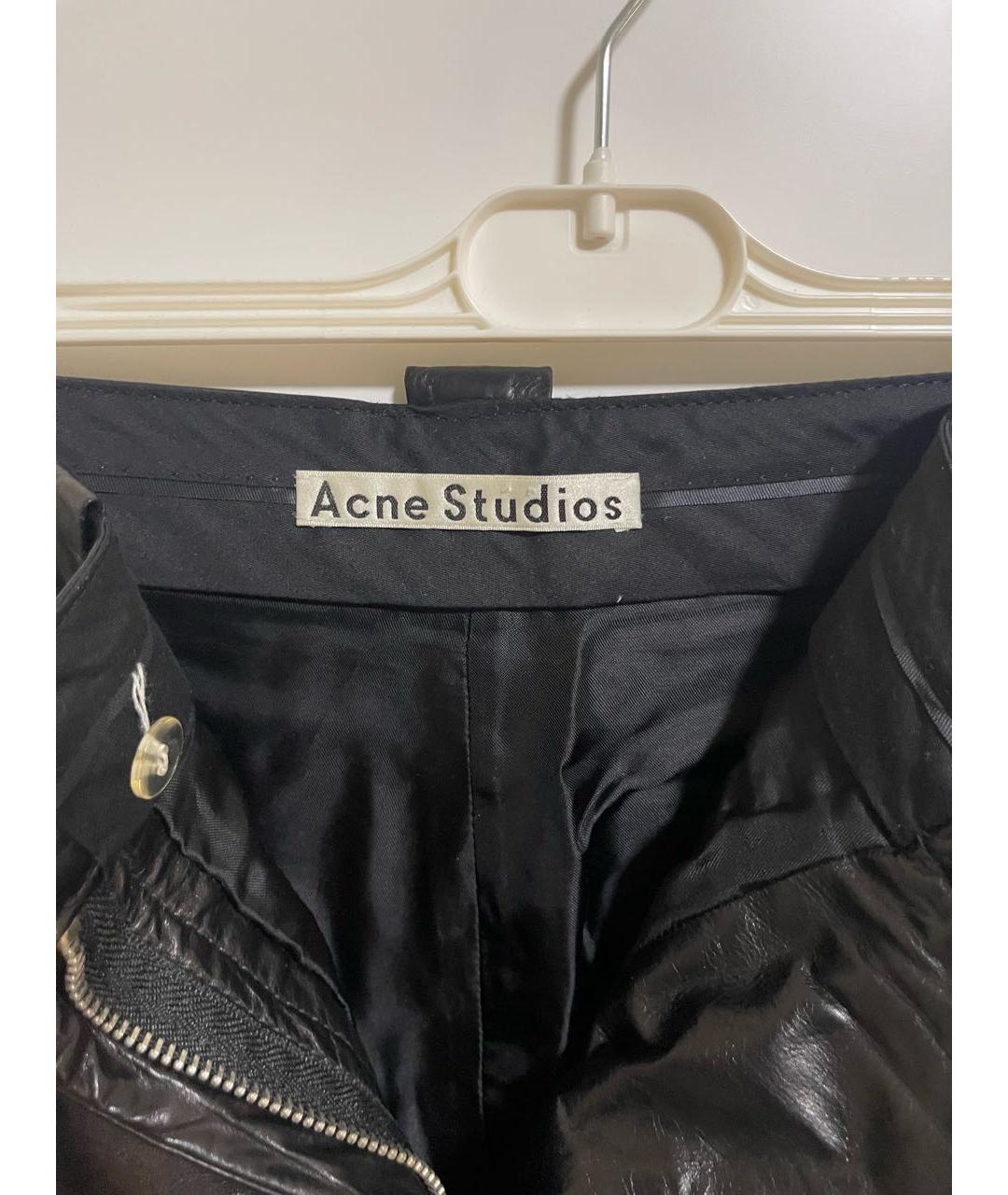 ACNE STUDIOS Черные кожаные шорты, фото 3