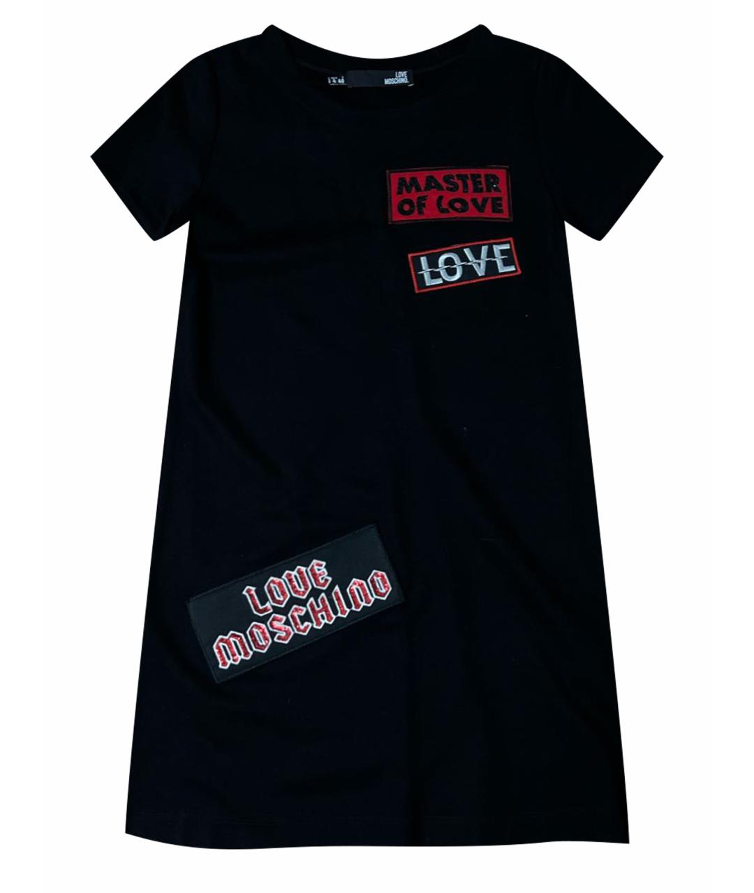 LOVE MOSCHINO Черное вискозное повседневное платье, фото 1