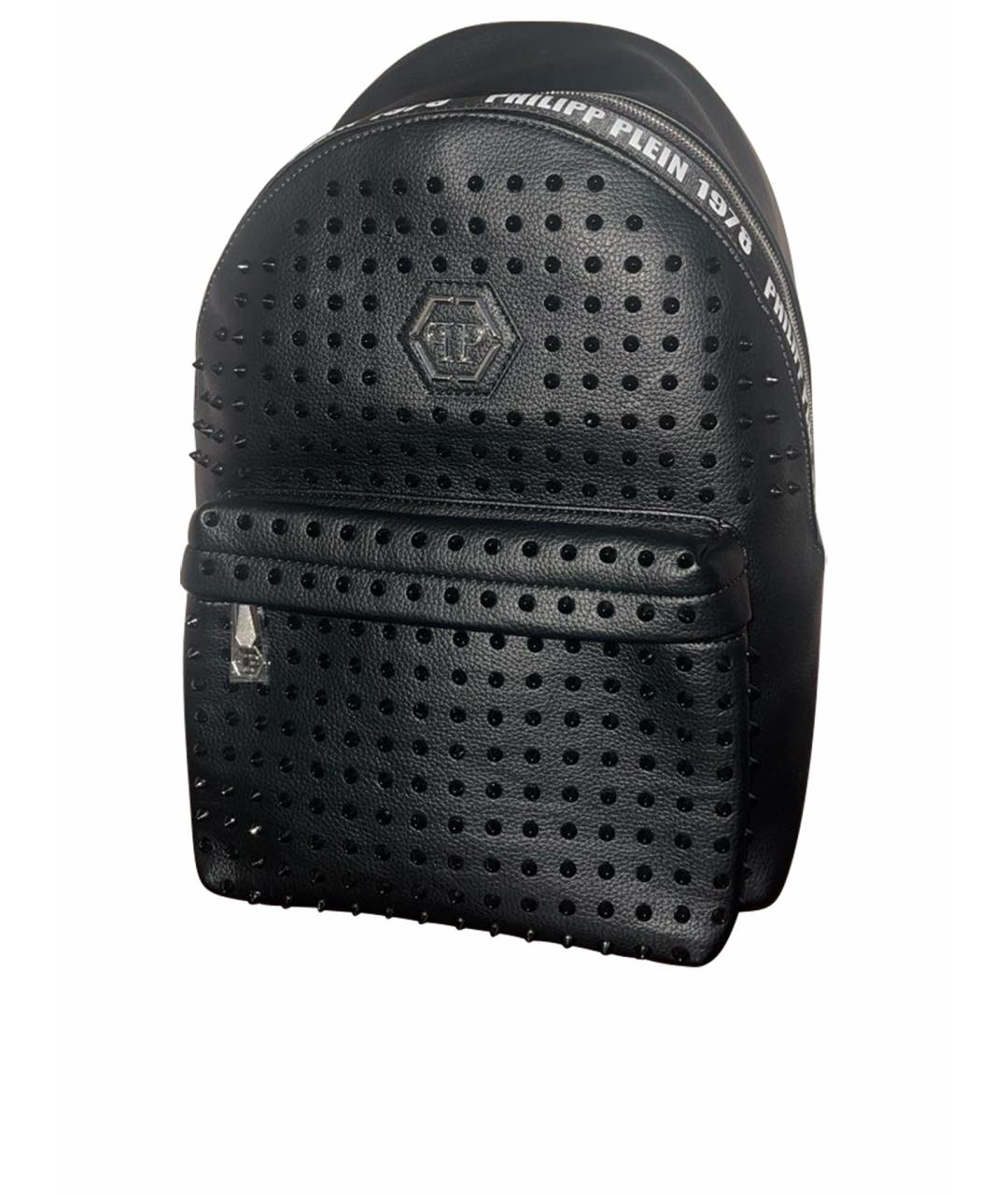PHILIPP PLEIN Черный кожаный рюкзак, фото 1
