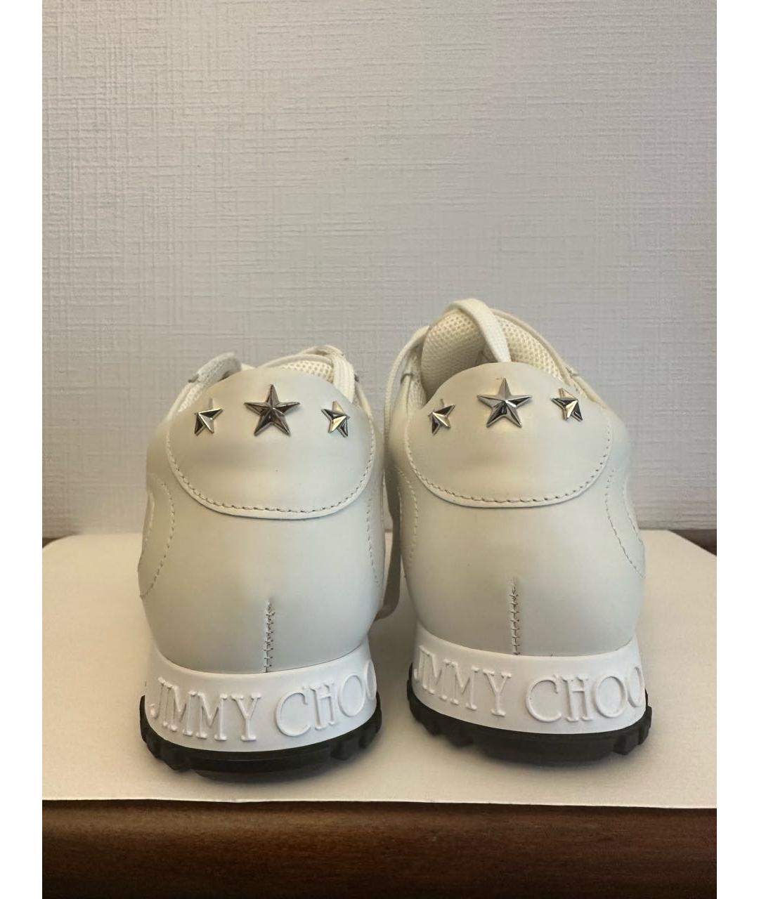 JIMMY CHOO Белые кожаные кроссовки, фото 4
