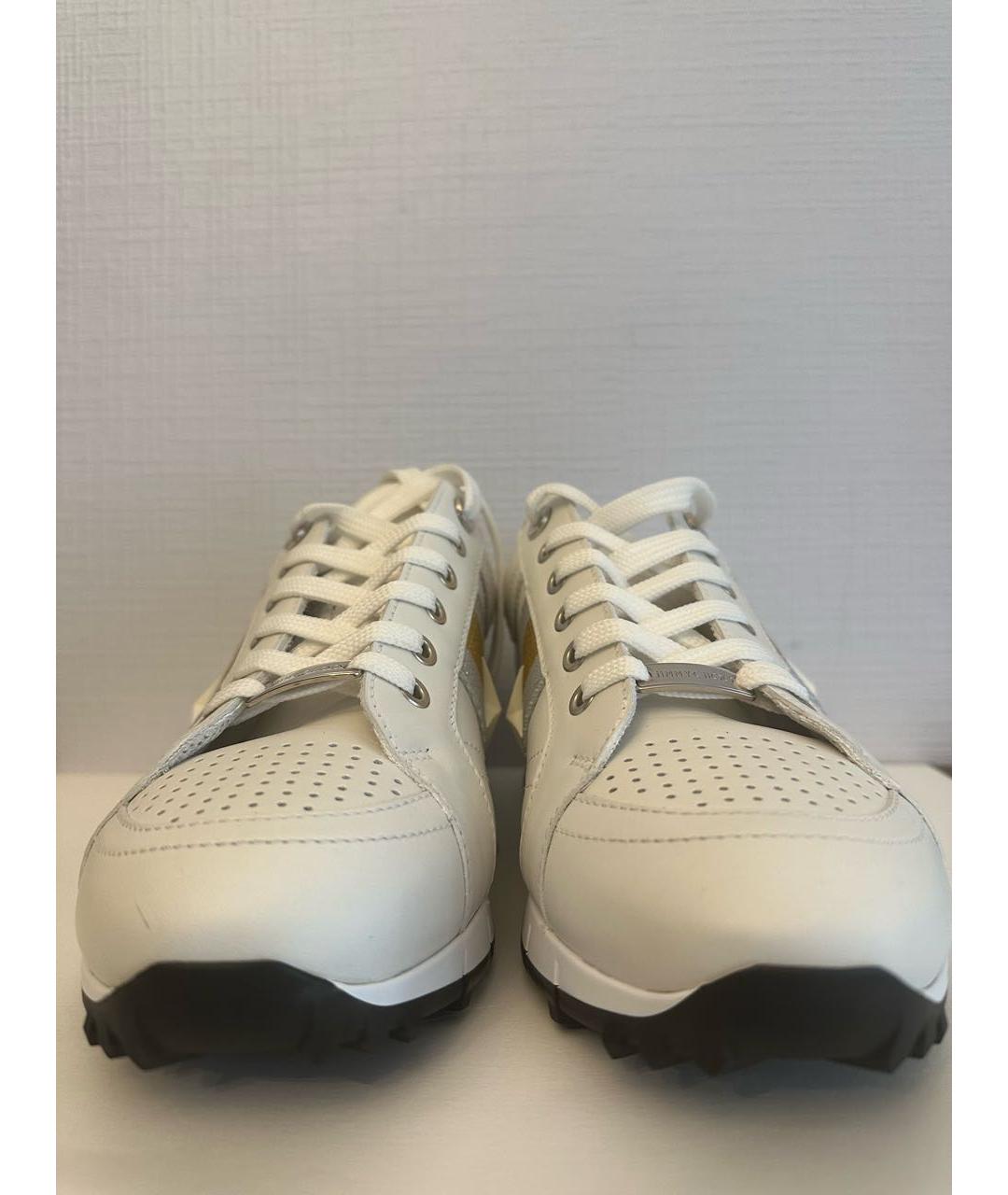 JIMMY CHOO Белые кожаные кроссовки, фото 2