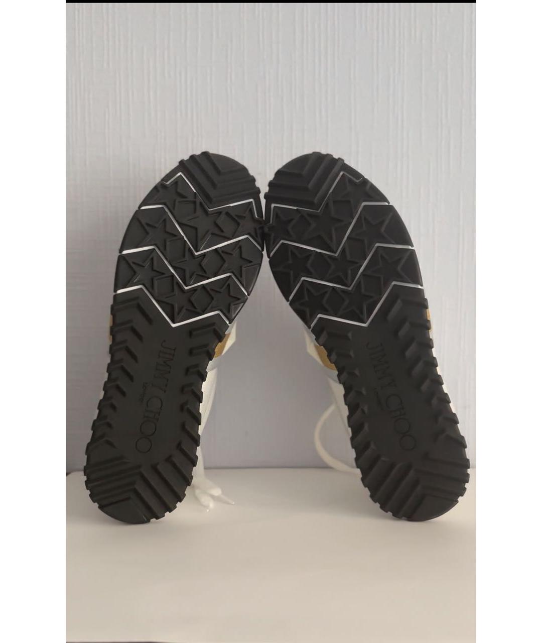 JIMMY CHOO Белые кожаные кроссовки, фото 7