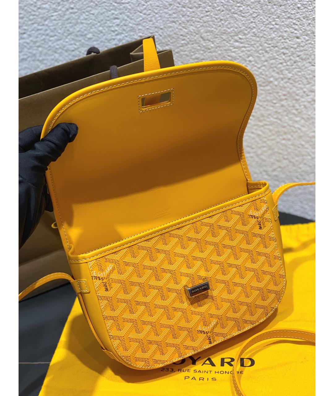 GOYARD Желтая сумка через плечо из искусственной кожи, фото 8