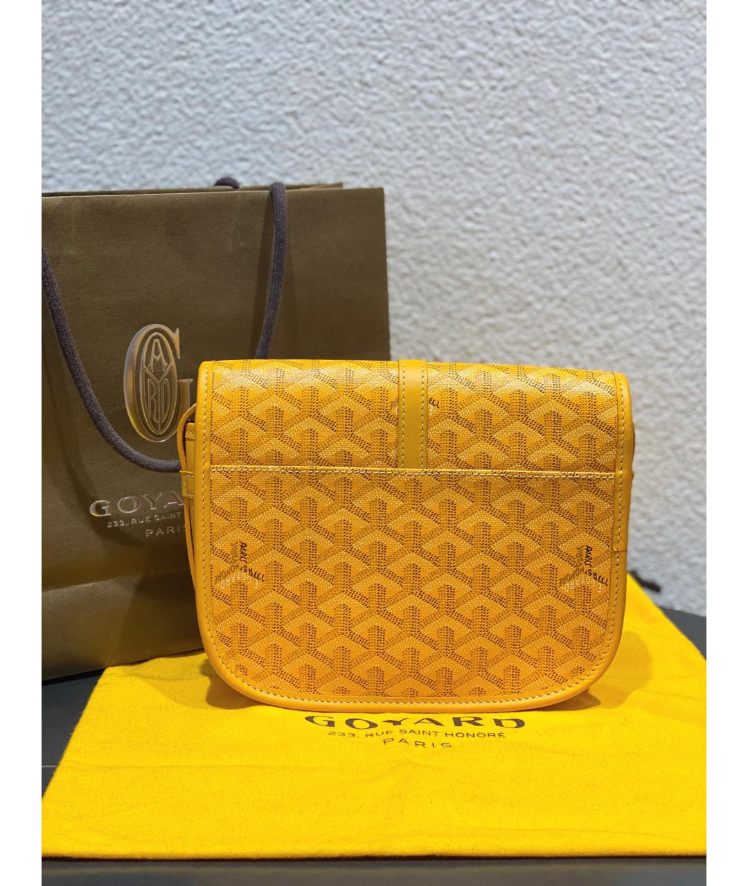 GOYARD Желтая сумка через плечо из искусственной кожи, фото 3