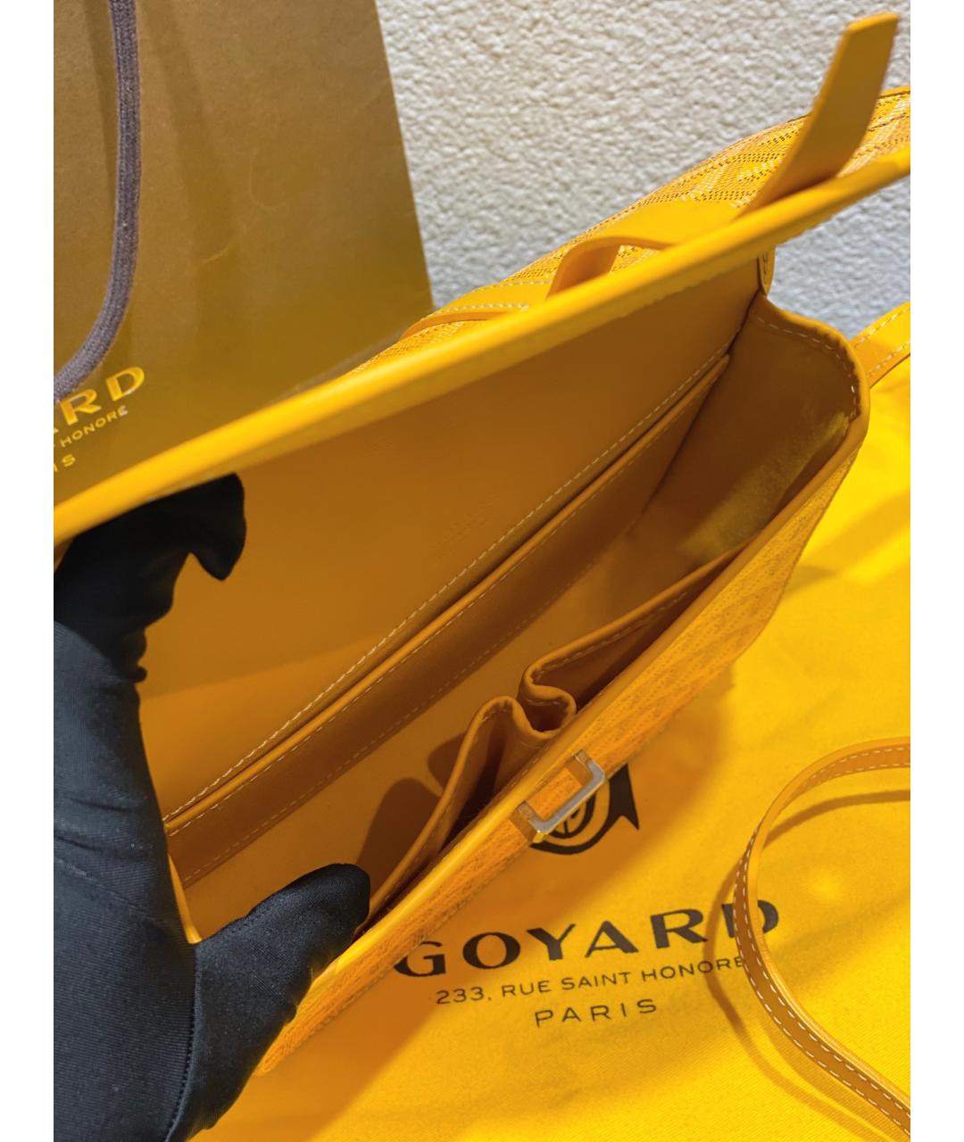 GOYARD Желтая сумка через плечо из искусственной кожи, фото 9