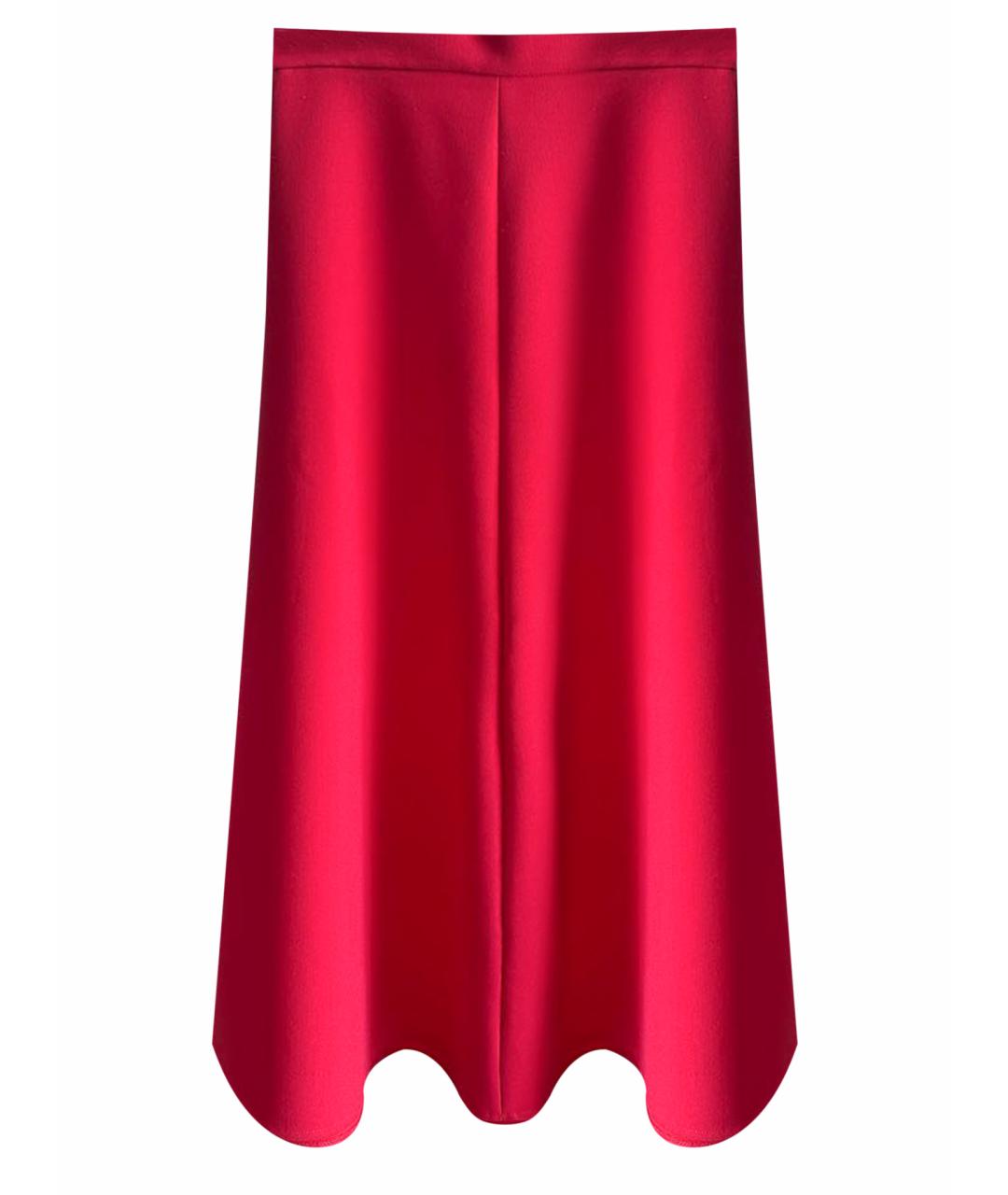 ELISABETTA FRANCHI Красная полиэстеровая юбка миди, фото 1