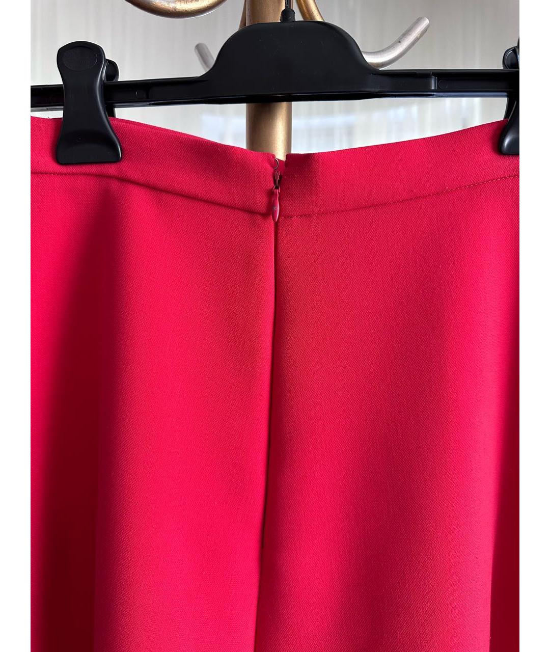 ELISABETTA FRANCHI Красная полиэстеровая юбка миди, фото 3