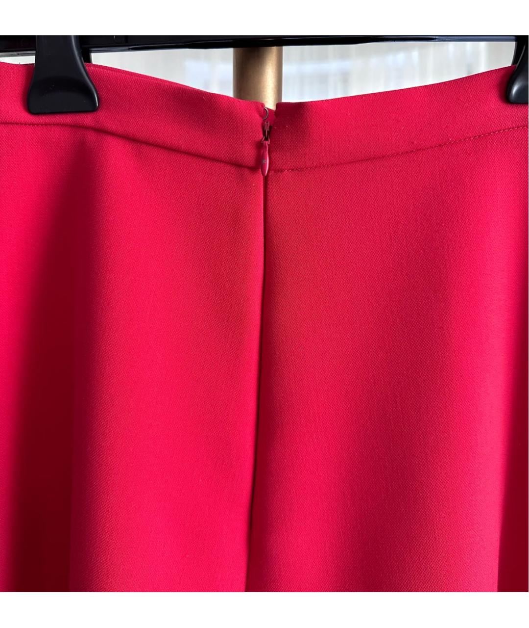 ELISABETTA FRANCHI Красная полиэстеровая юбка миди, фото 6