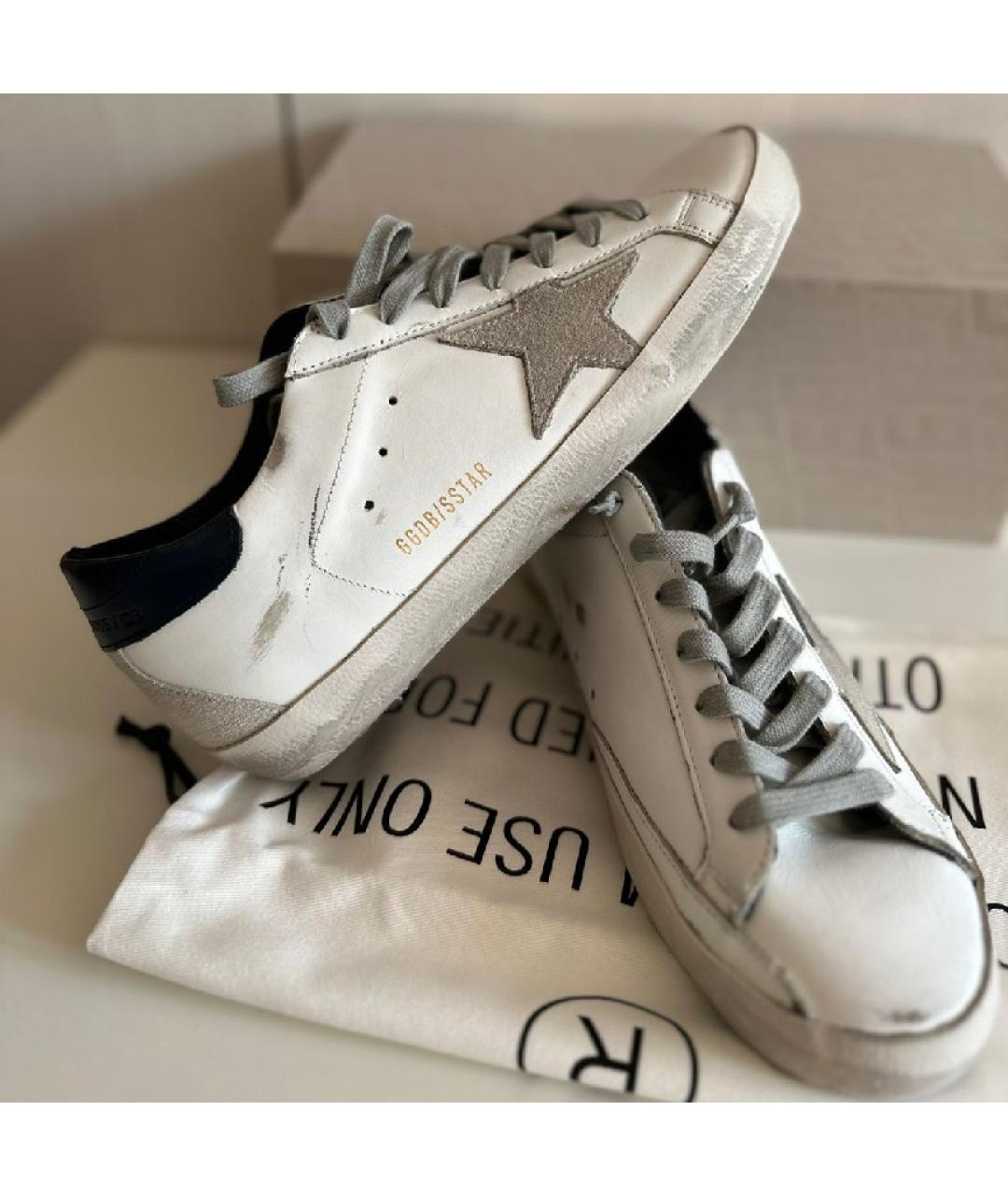 GOLDEN GOOSE DELUXE BRAND Белые кожаные низкие кроссовки / кеды, фото 6
