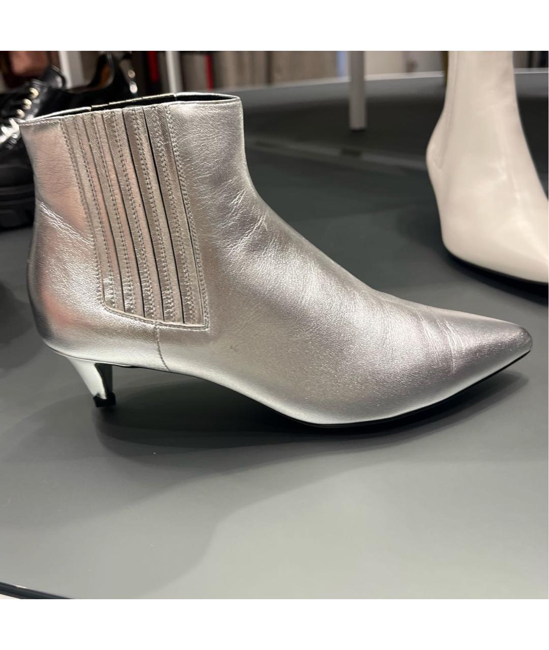 CELINE Серебряные кожаные ботильоны, фото 6
