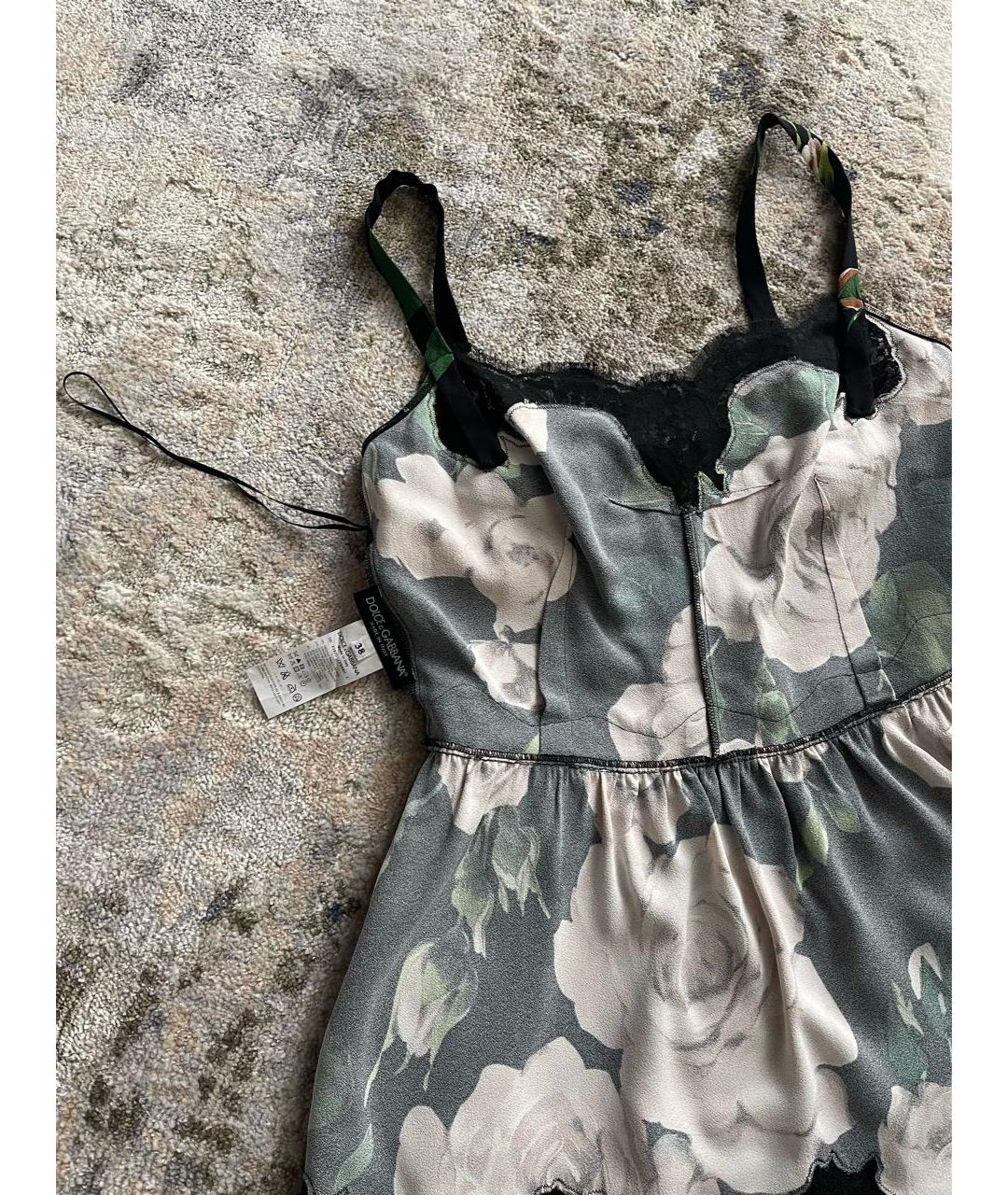 DOLCE&GABBANA Зеленая вискозная майка, фото 3