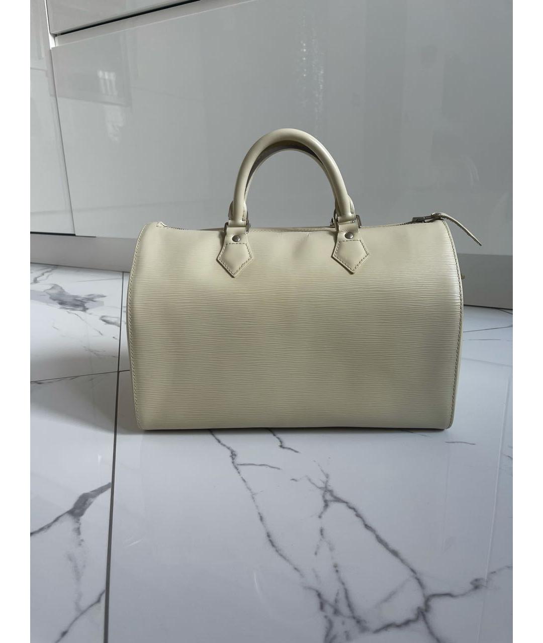 LOUIS VUITTON PRE-OWNED Белая кожаная сумка с короткими ручками, фото 5