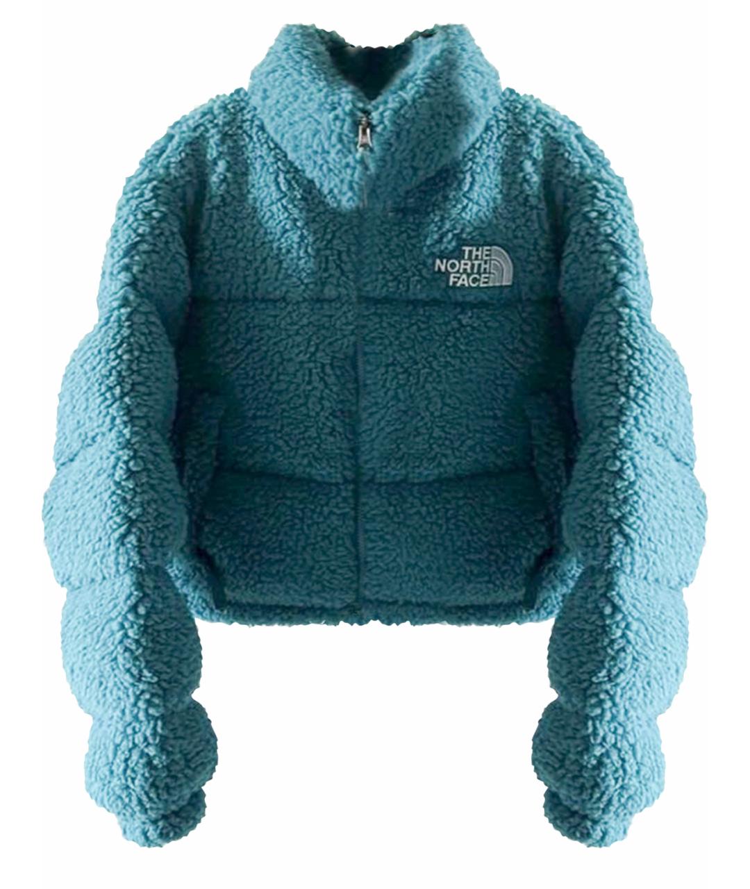 THE NORTH FACE Бирюзовая меховая куртка, фото 1