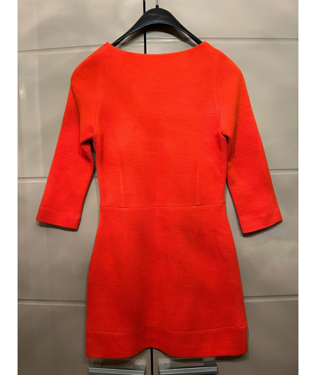 SANDRO Оранжевое шерстяное повседневное платье, фото 2