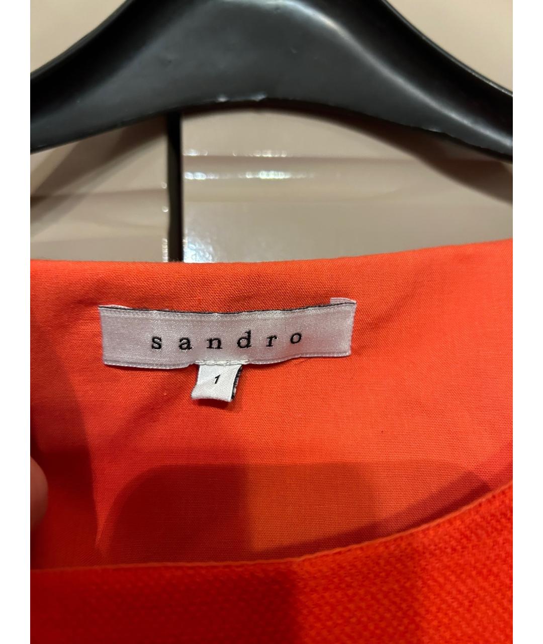 SANDRO Оранжевое шерстяное повседневное платье, фото 3