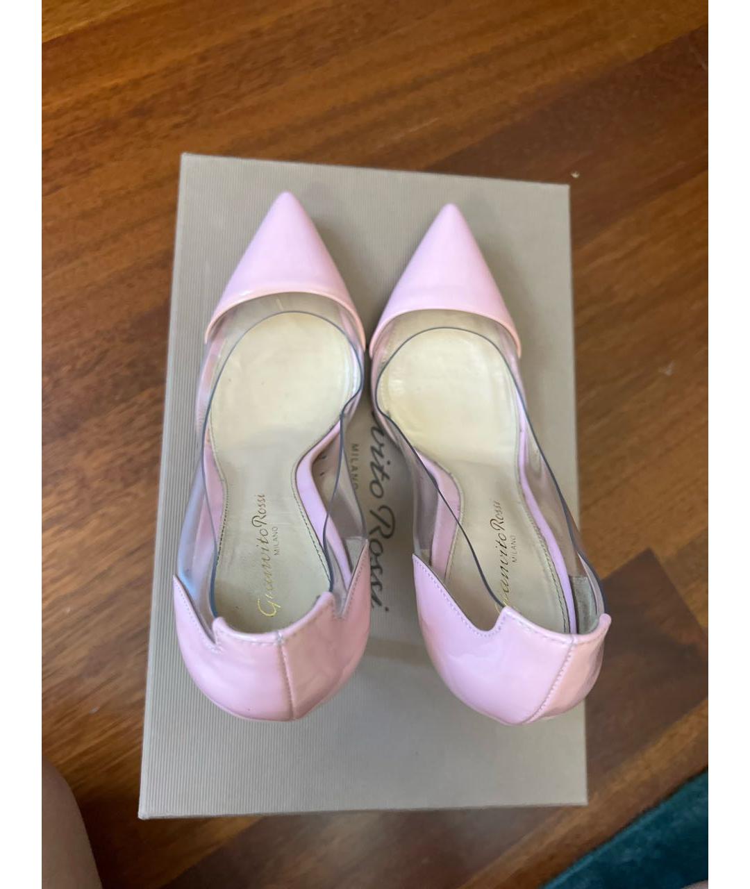 GIANVITO ROSSI Розовые кожаные туфли, фото 3