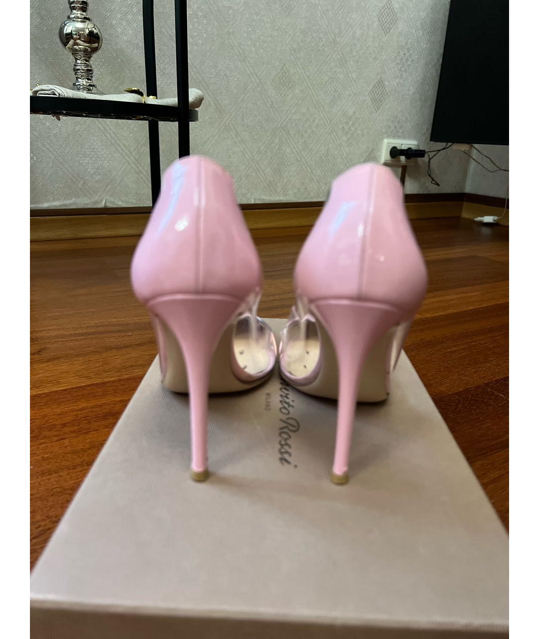GIANVITO ROSSI Розовые кожаные туфли, фото 4