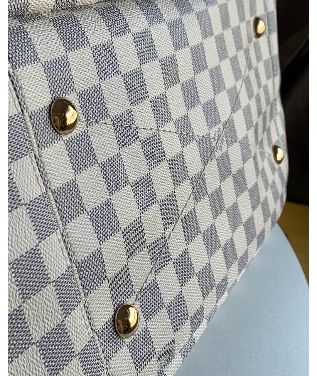 LOUIS VUITTON Бежевая кожаная сумка тоут, фото 7