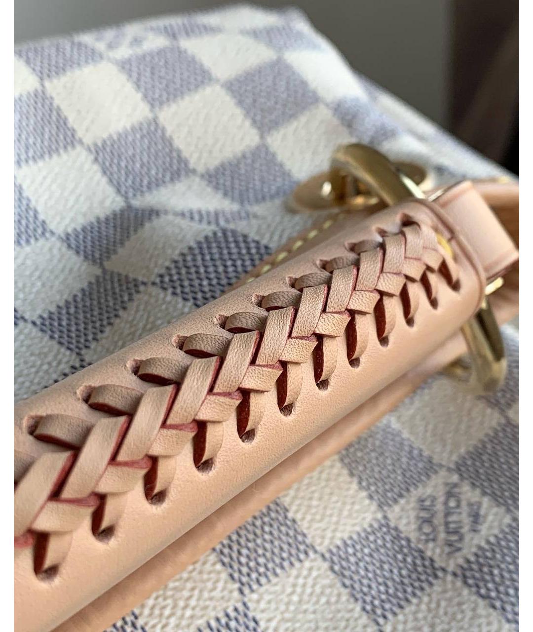 LOUIS VUITTON Бежевая кожаная сумка тоут, фото 8