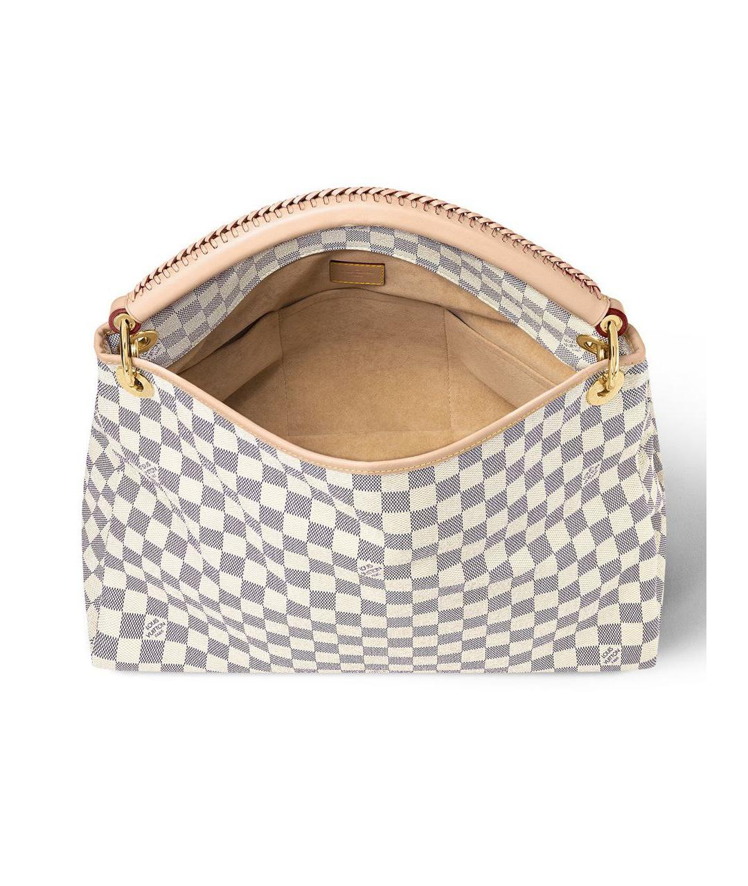 LOUIS VUITTON Бежевая кожаная сумка тоут, фото 4