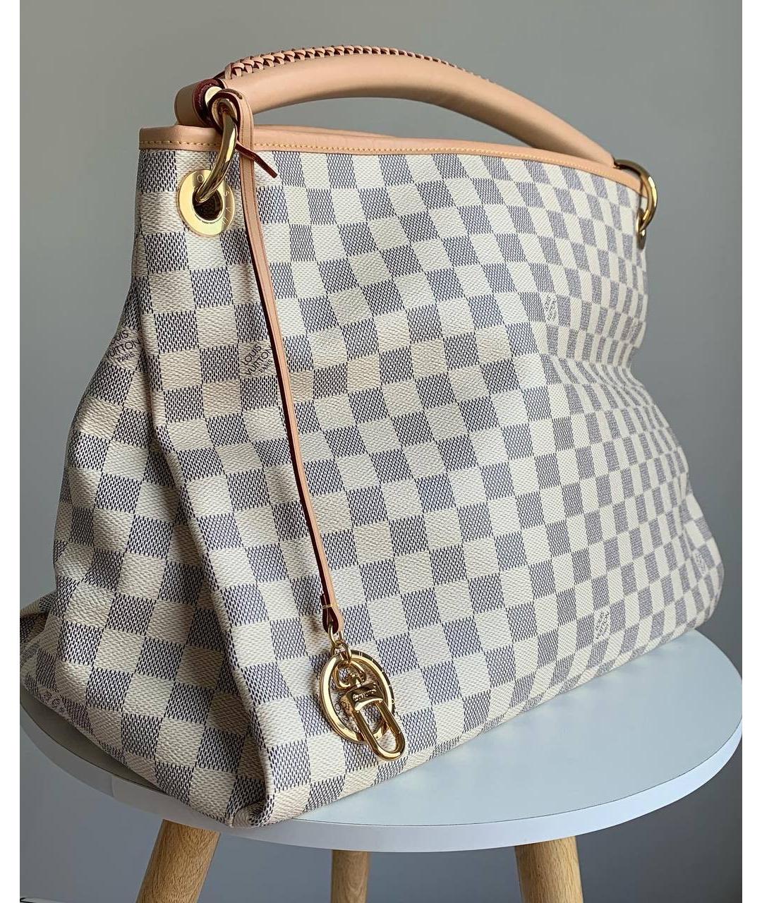 LOUIS VUITTON Бежевая кожаная сумка тоут, фото 2