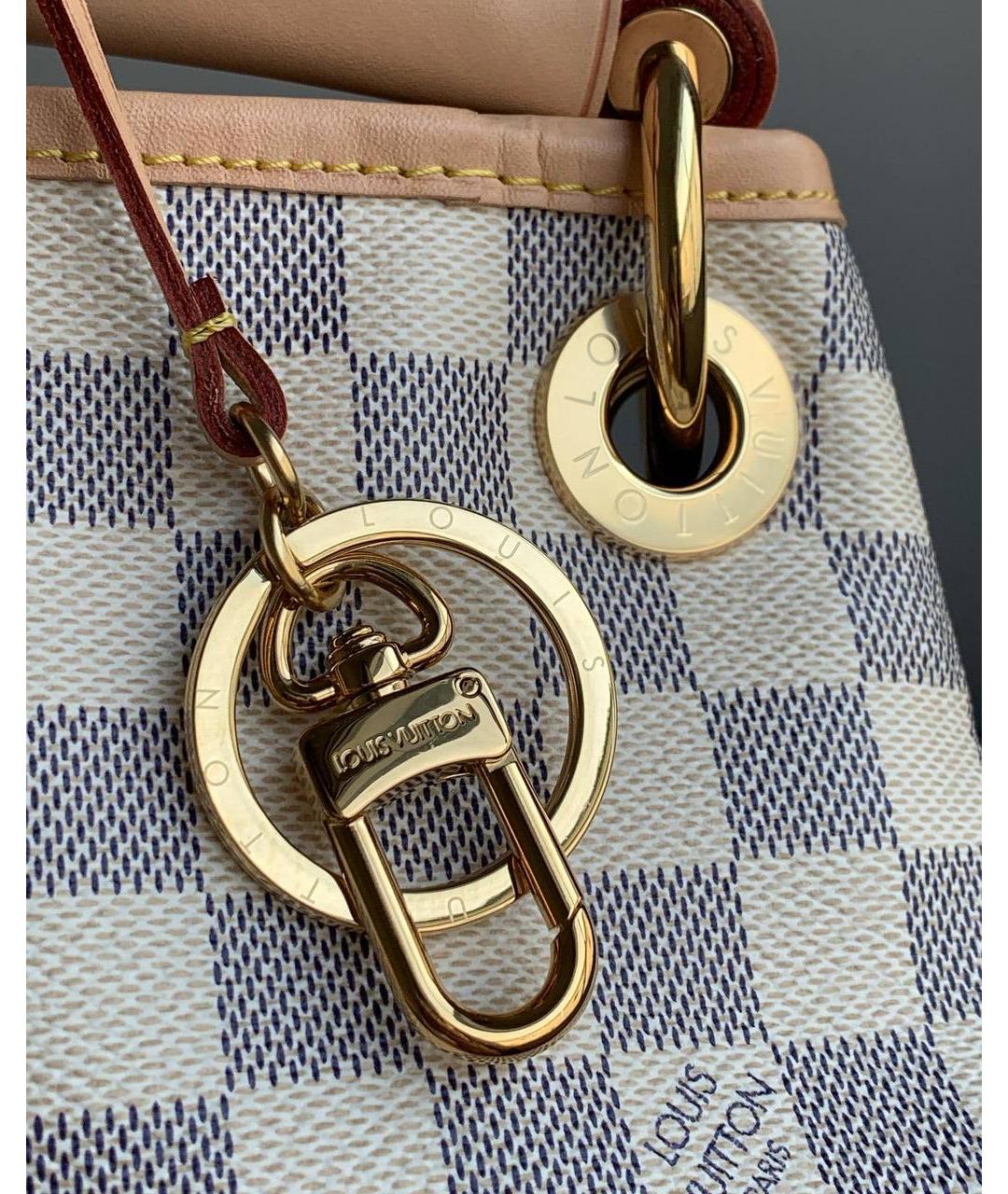 LOUIS VUITTON Бежевая кожаная сумка тоут, фото 6